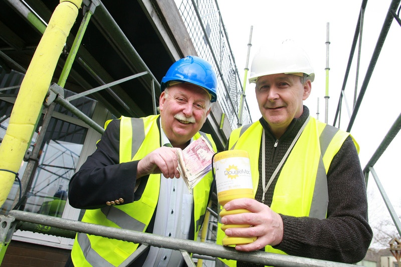BCR managing director Phil Wood and Hospice Head of Facilities Kenneth Snell check out the repairs.jpg